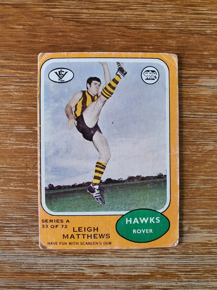1973A Scanlens VFL AFL Football Card #33 Leigh Matthews Rookie Card - Hawthorn - image 2 of 4