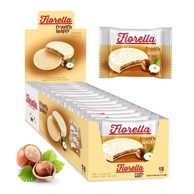 Crunchy White Chocolate Wafer Cookies with Hazelnut Cream - 18 Individually