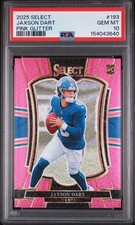2025 Panini Select #193 Jaxson Dart Pink Glitter /15 RC - PSA 10 GEM MINT POP 1!