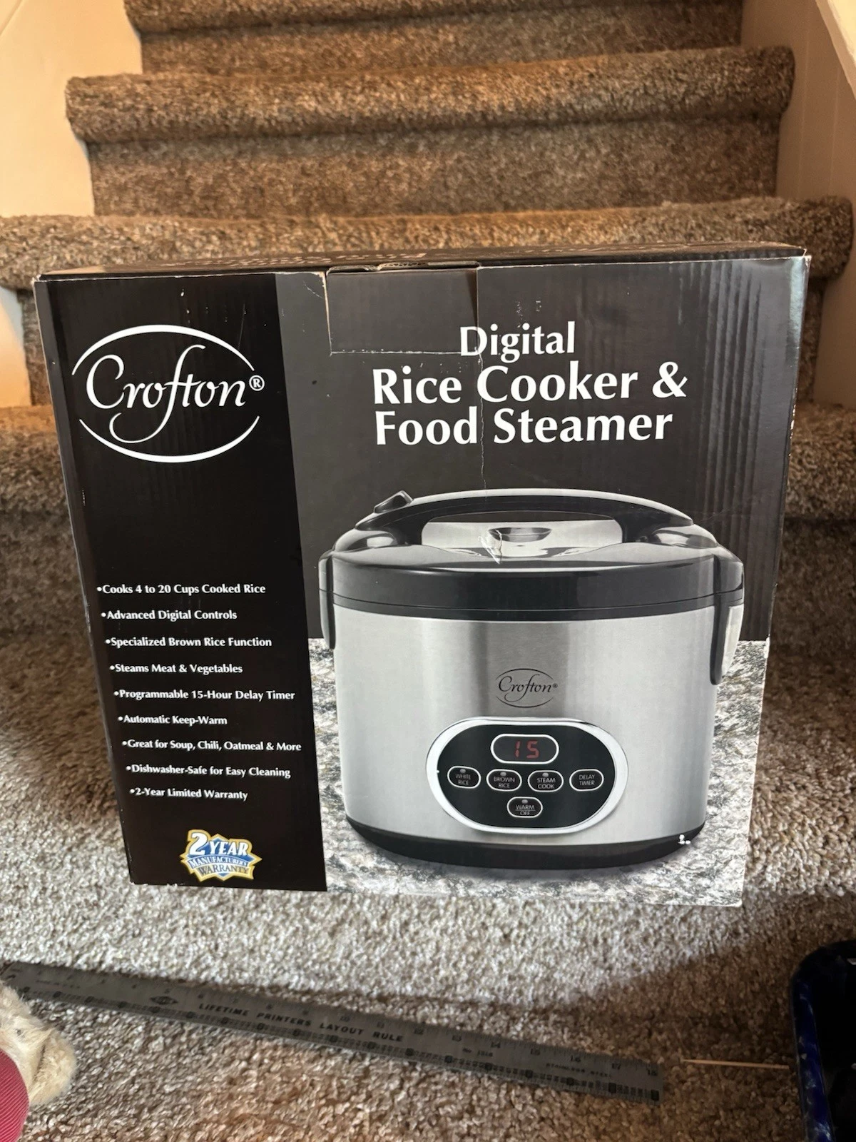 Crofton Digital Rice Cooker & Food Steamer New In Box
