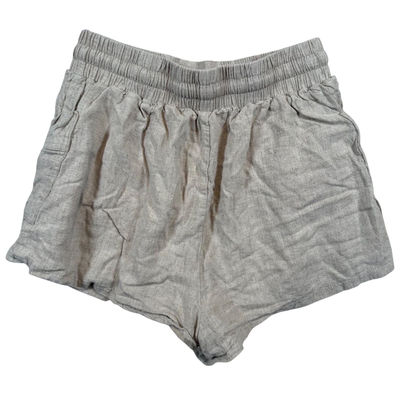 Drawstring Linen Polyester Lined Shorts High Wais… - image 2