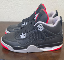 FLAWLESS SIZE 6.5Y Air Jordan 4 Retro (GS) Youth Basketball Shoes Black Fire Red