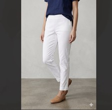Vince Camuto White Flat Front Side Zip Pants Size 8 Trousers Crop Ankle Stretch