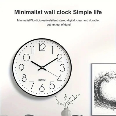 8 Inch Mute Wall Clock Simple Digital Wall Clock Home Decorations Cubic Digital