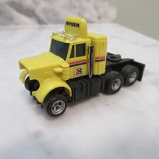 AS IS VTG Aurora AFX Ryder Semi Tractor Truck Yellow HO Scale Slot Car (WD12-32)