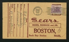 1934 Advertising Cover Sears, Roebuck & Co. Boston, MA To Swanton, VT sc 732