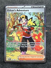 Pokémon Destined Rivals Ethan's Adventure Full Alt Art Trainer Card 236/182