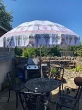 Hand Block Print Canvas Garden Umbrella Parasol