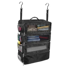 Suitcase Organizer, Travel Luggage Organizer Portable Hanging Medium Black-M