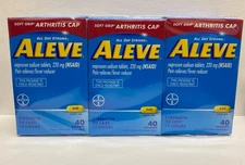3 pack of Aleve Soft Grip Arthritis Cap - 40 Gelcap [Total: 120] - EXP: 3/26