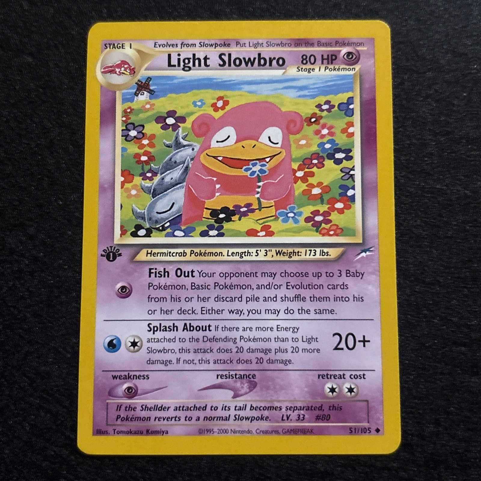 Pokemon Card - Light Slowbro Neo Destiny 51/105 Uncommon 1st Edition NM/M+