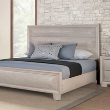Eastern King 1pc Bed Set transitional Bedroom Furniture White Oak Finish