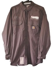 Carhartt, Cat 2, Large Flame Resistant, FR L/S, APTV 9.5 Shirt Gray