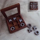 Hand Crafted - Wooden Tic Tac Toe Game & Box