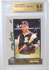 1998 Bowman - Magglio Ordonez (Rookie Card) (#185) BGS 9.5 GEM MINT White Sox. rookie card picture
