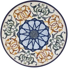 Handmade Marble Mosaic Medallion Art Tile - 40" Diameter