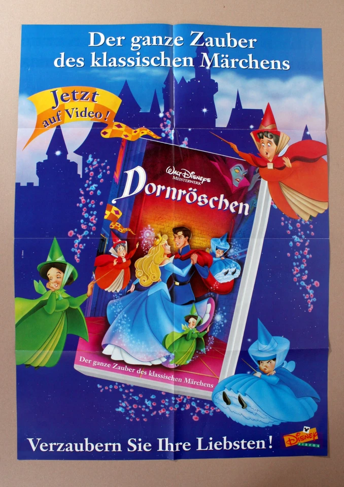 DORNRÖSCHEN Walt Disney VIDEO-POSTER A1 84x60cm BEIDSEITIG bothsided PROMOPLAKAT - Bild 2 von 2