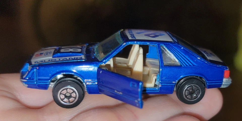 Yatming Blue #18 Ford Mustang Turbo Cobra (COB) Car #1067 Hong Kong - Image 2 of 4