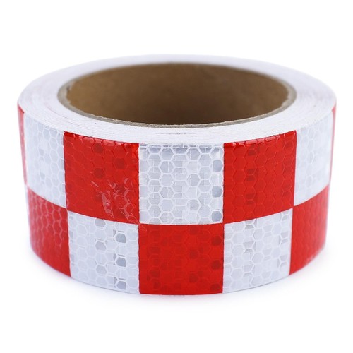 Signalband Markierungsband Absperrband selbstklebend reflektierend kariert 40m - Bild 4 von 6