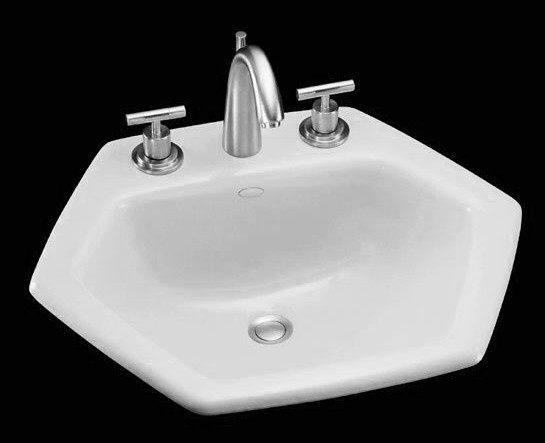 Kohler K 2930 K 2931 Hexsign Hexagon Lavatory Sink White 8 Spread Holes