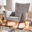 mid-century fabric rocking chair by baxton studio grey