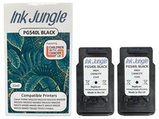 2x PG540L Black Refilled Ink Cartridges For Canon PIXMA TS5151 Inkjet Printer
