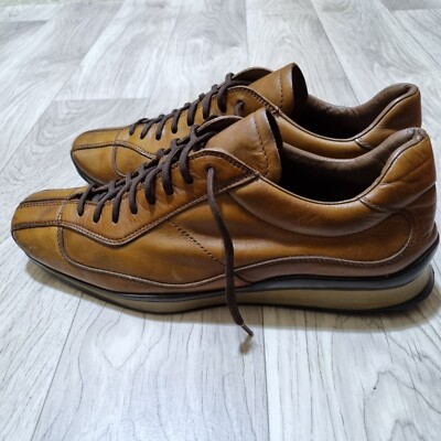 靴 Prada Velcro Leather Shoes Brown Prada Loafers Moccasins brown Leather Logo Buckle Shoes Size