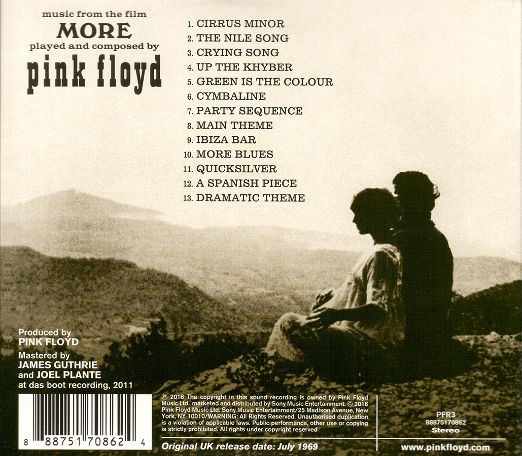 Pink Floyd ~ More ~ Original Soundtrack (1969) CD 2016 PFR