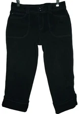 Jeanstar SIze 8 X 22" Black Cropped Cuffed Jeans crop capri
