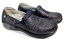 Women's Alegria Keli Black Iridescent Glitter Casual Comfort Clogs Shoes Size 38
