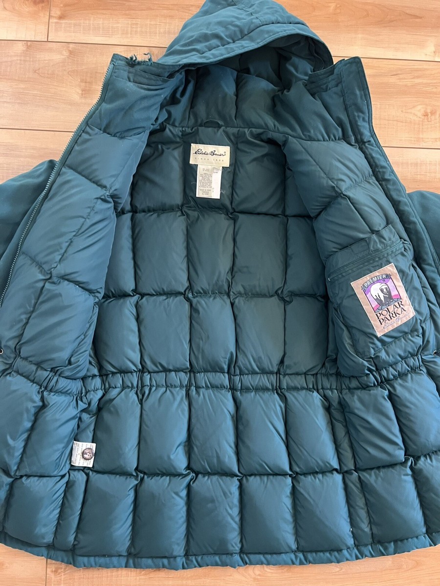 Vintage 90s Eddie Bauer Polar Parka Coyote Fur Down Parka Jacket