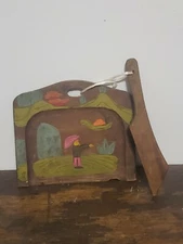 Vintage Early 1900's Wooden Crumb Catcher Silent Butler