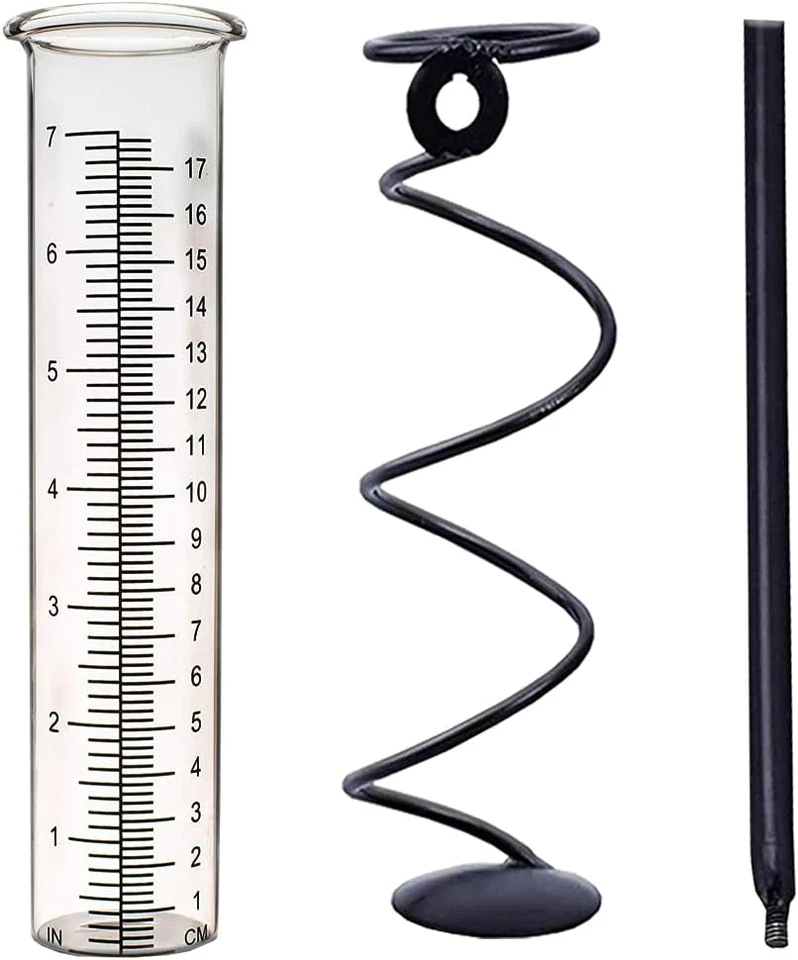 Pluviómetro, pluviómetro de vidrio exterior, pluviómetros para patio con estaca mejor calificado Foto 2 de 4