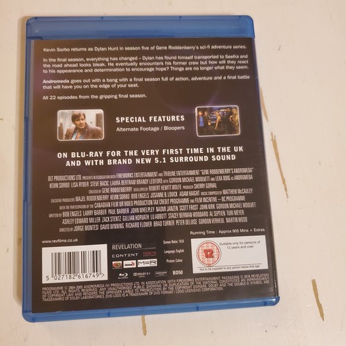 Gene Roddenberry's Andromeda Season 5 Blu-ray Region Free Sci Fi Kevin Sorbo OOP - Picture 2 of 2