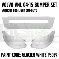 Volvo Vnl Truck Bumper Set Corner Left Right Center Painted White No Fog Light