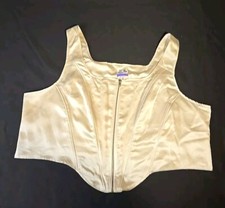 28-30W Women's Zip-Front Bustier Future Collective Kahlana Barfield Brown Cream