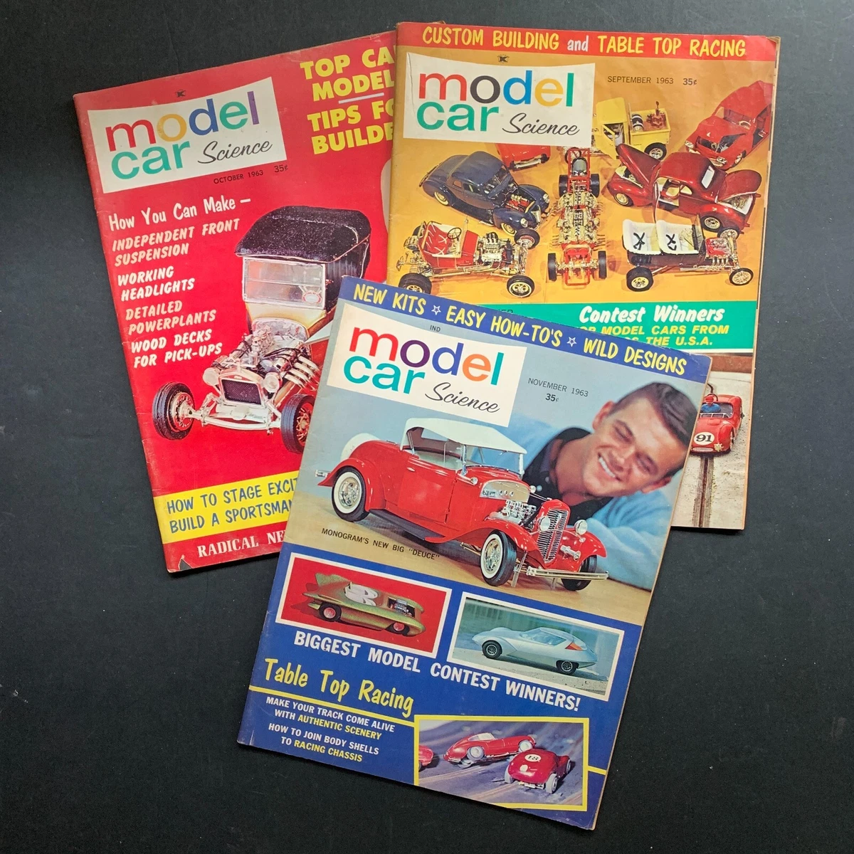 Model Car Science Magazine 3 Issues 1963 Vol. 1 No. 4 5 6