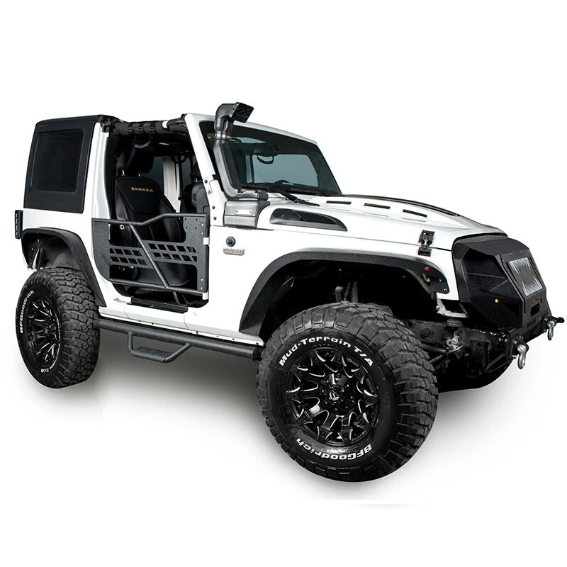 Hooke Road Tubular Half Door w/ Side View Mirror For 2007-2018 Jeep Wrangler JK Foto 3 de 4