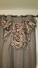 NEW ASOS LUXE Puff Sleeve Mini Dress In Zebra Jacquard Sz US 4