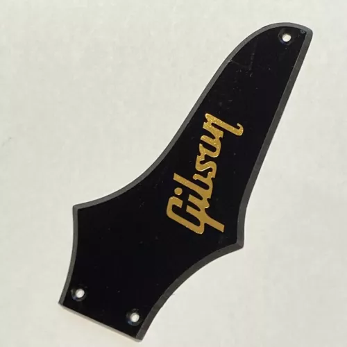 Black 1 Ply Truss Rod Cover #5 for Epiphone Thunderbird + Gold Logo Decal