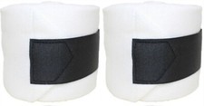 2x 10cm 5m ELASTIC BANDAGE Horse Pony HOOK LOOP Leg Tail Wrap AERBORN | WHITE .