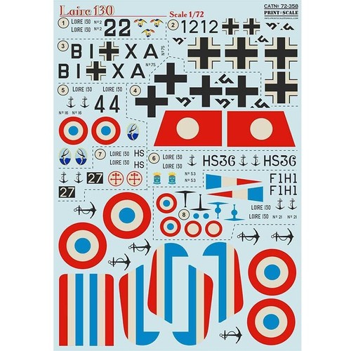 Print Scale 72-358 Decal for airplane 1:72 Loire 130 Waterslide decals - 第 10/12 張圖片