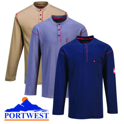 Portwest FR Bizflame FR 02 / FR 01 Long Sleeve T-shirt  - Fast Shipping