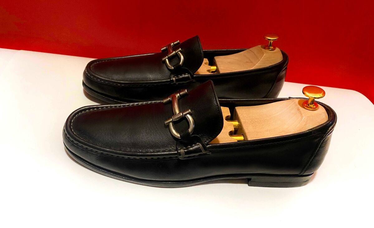 $849.00 !! FERRAGAMO LUXURY MEN BLACK LEATHER SILVER BIT'S $849.00 !! FERRAGAMO LUXURY MEN BLACK LEATHER SILVER BIT'S