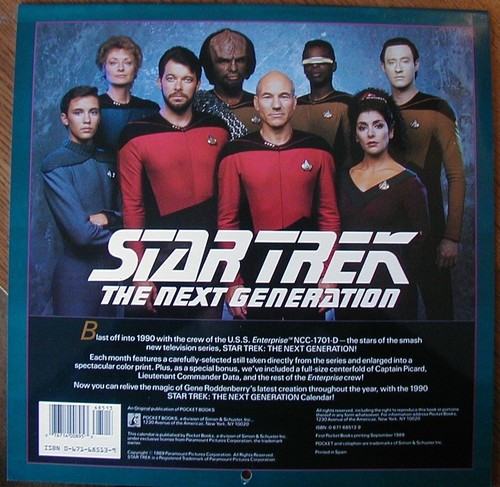 Star Trek Wall Calendar(12X12)TNG 1990 - Picture 2 of 2