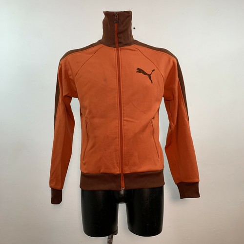 Felpa PUMA Zip Intera Sport Vintage Uomo Maglione Taglia S Arancione  TrackTop | eBay
