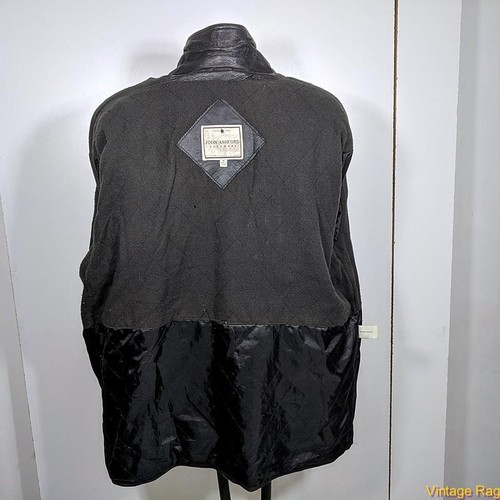 JOHN ASHFORD Soft Leather JACKET Mens Size XL Black insulated zippered - Picture 4 of 7