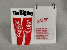 Vtg Coca Cola Restaurant Menu Sign Counter Top Display THE BIG BUY Daily Special