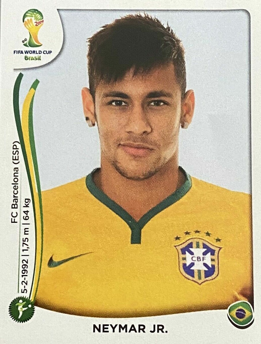 PANINI NEYMAR WORLD CUP 2014 ROOKIE STICKER BRAZIL PSG MINT