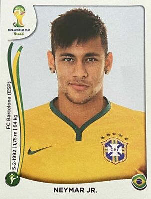 PANINI NEYMAR WORLD CUP 2014 ROOKIE STICKER BRAZIL